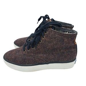 Keds Womens Size 6 Hi Top Sneakers Brown Canvas Lace Up Casual Walking Shoes
